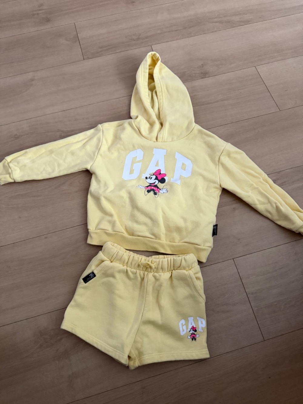 GAP Yellow Minnie Mouse Hoodie and Short Set